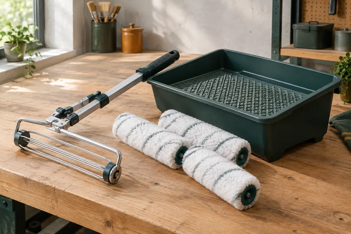 Kit de peinture grand format avec cadre réglable, housses en microfibre et bac à grille texturée
