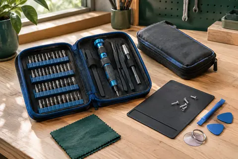 Kit de tournevis de précision STREBITO avec embouts, accessoires de réparation et tapis magnétique